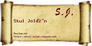 Stul Jolán névjegykártya